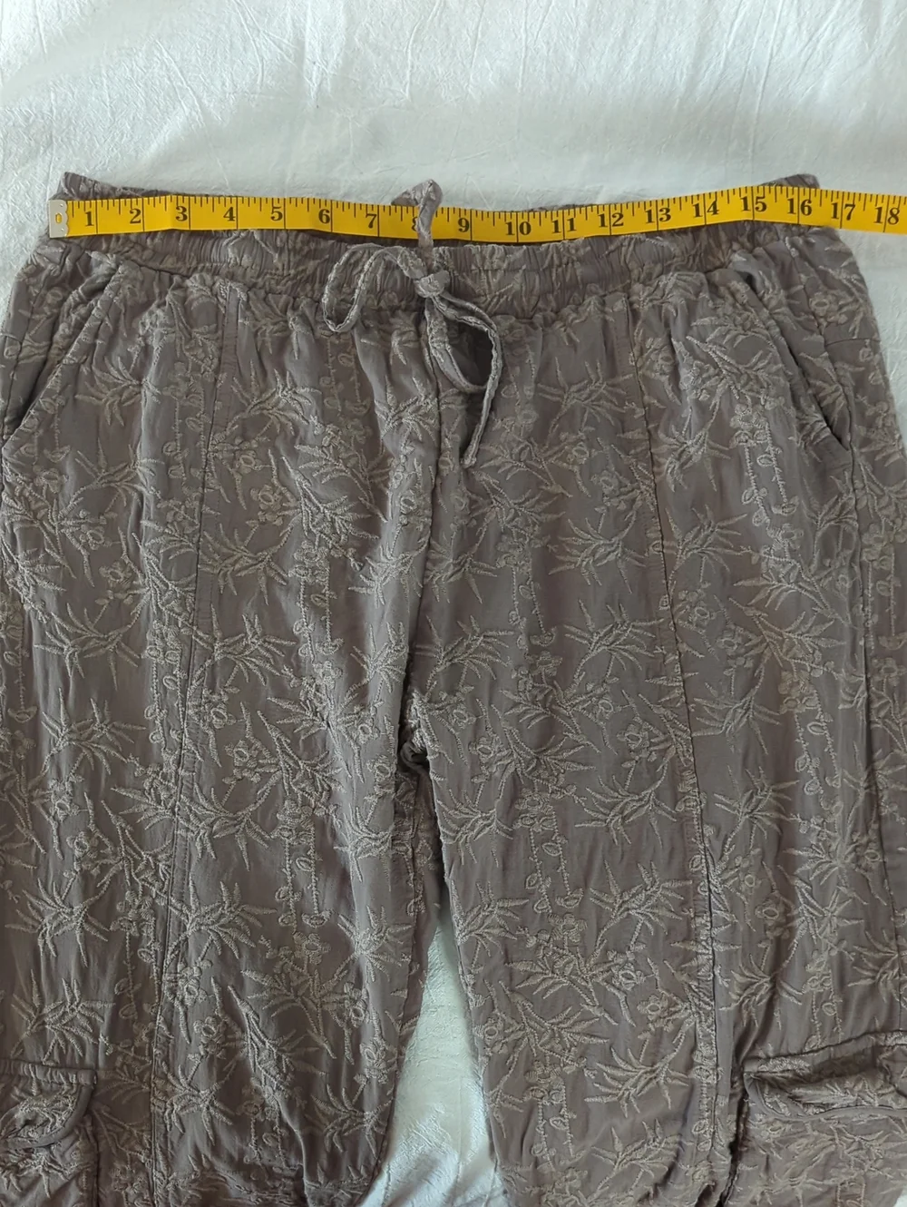 Johnny Was Pete Greta Ramble Cargo Jogger Pants Medium Gray Taupe Boho Utility - Picture 6 of 9